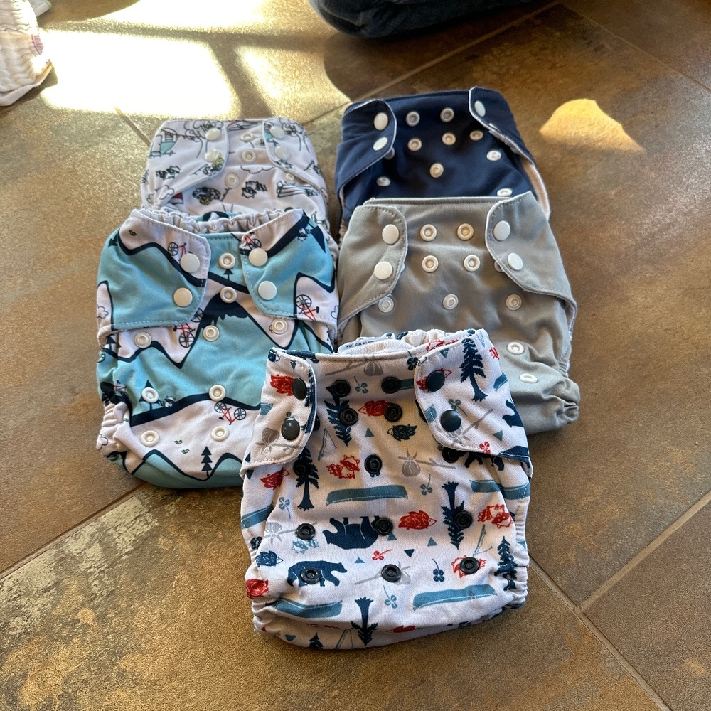 Thirsties all in one natural one size snap closure diapers